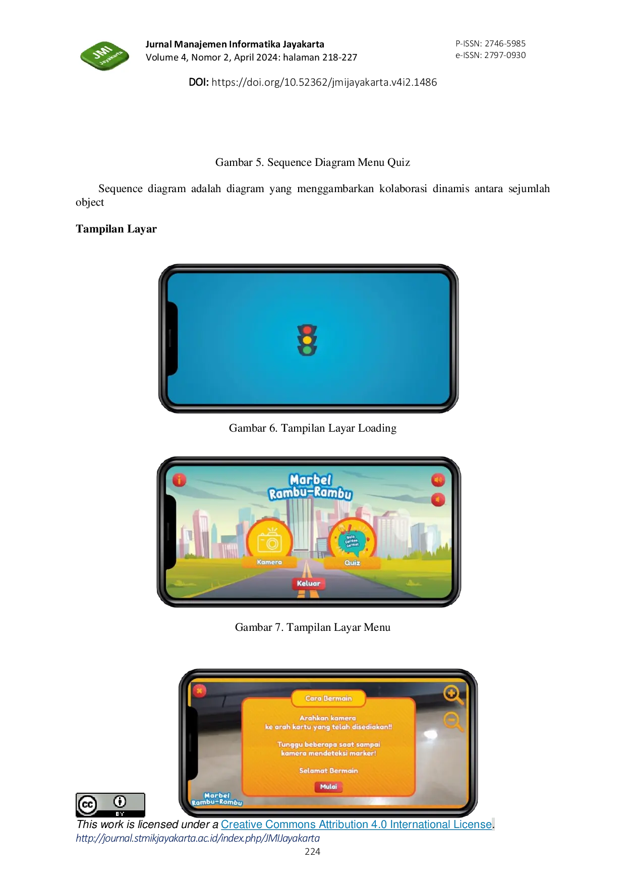 JURIS Pengenalan Aplikasi Pembelajaran Tanda Lalu Lintas Menggunakan Single Marker Pada Pendidikan Anak Usia Dini Berbasis Android