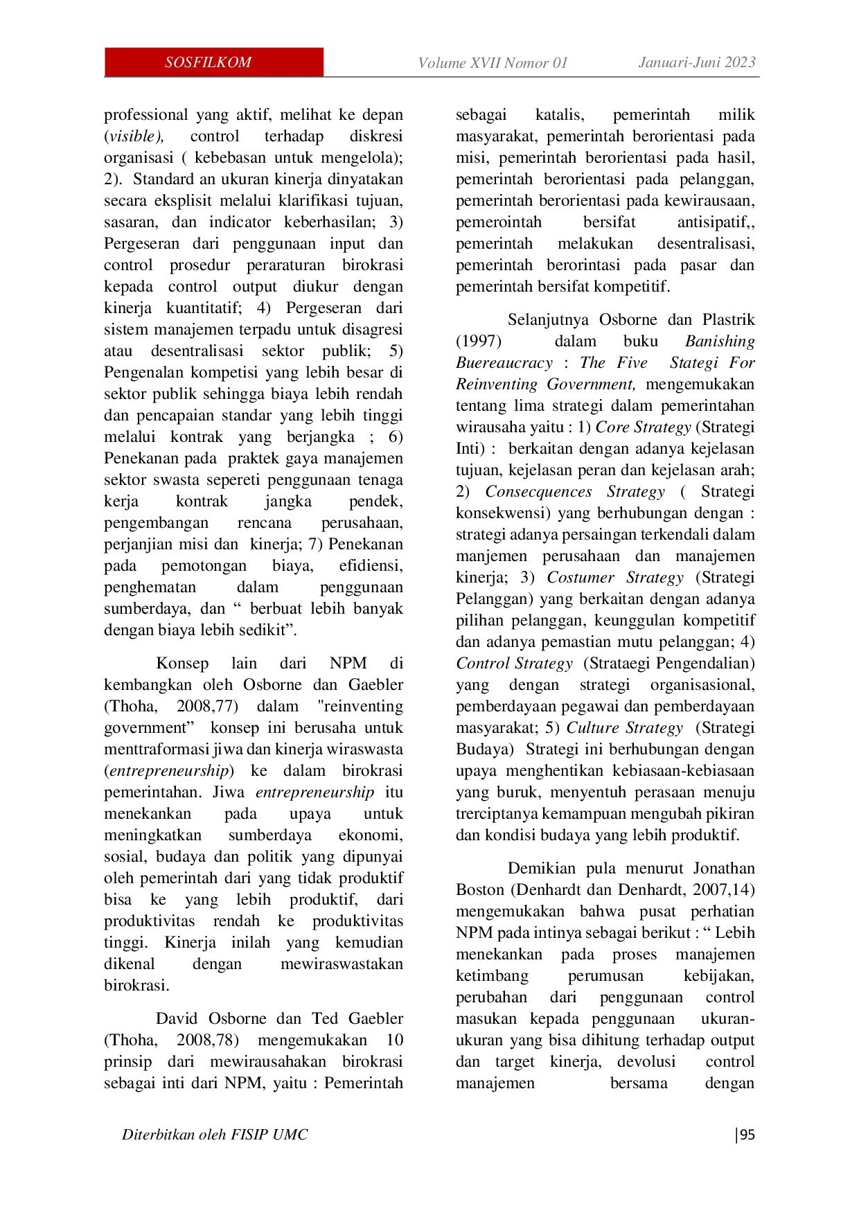 JURIS New Public Management Perkembangan dan Aplikasi dalam Mereformasi Organisasi Publik