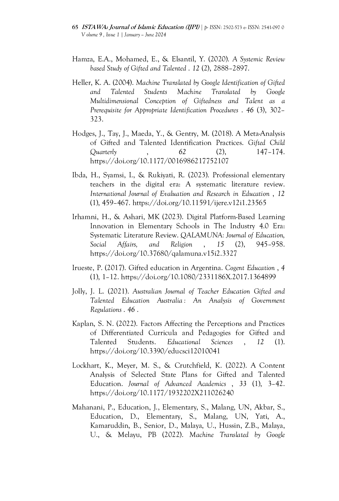 JURIS Gifted and Talented Curriculum and Services at Islamic Elementary Schools