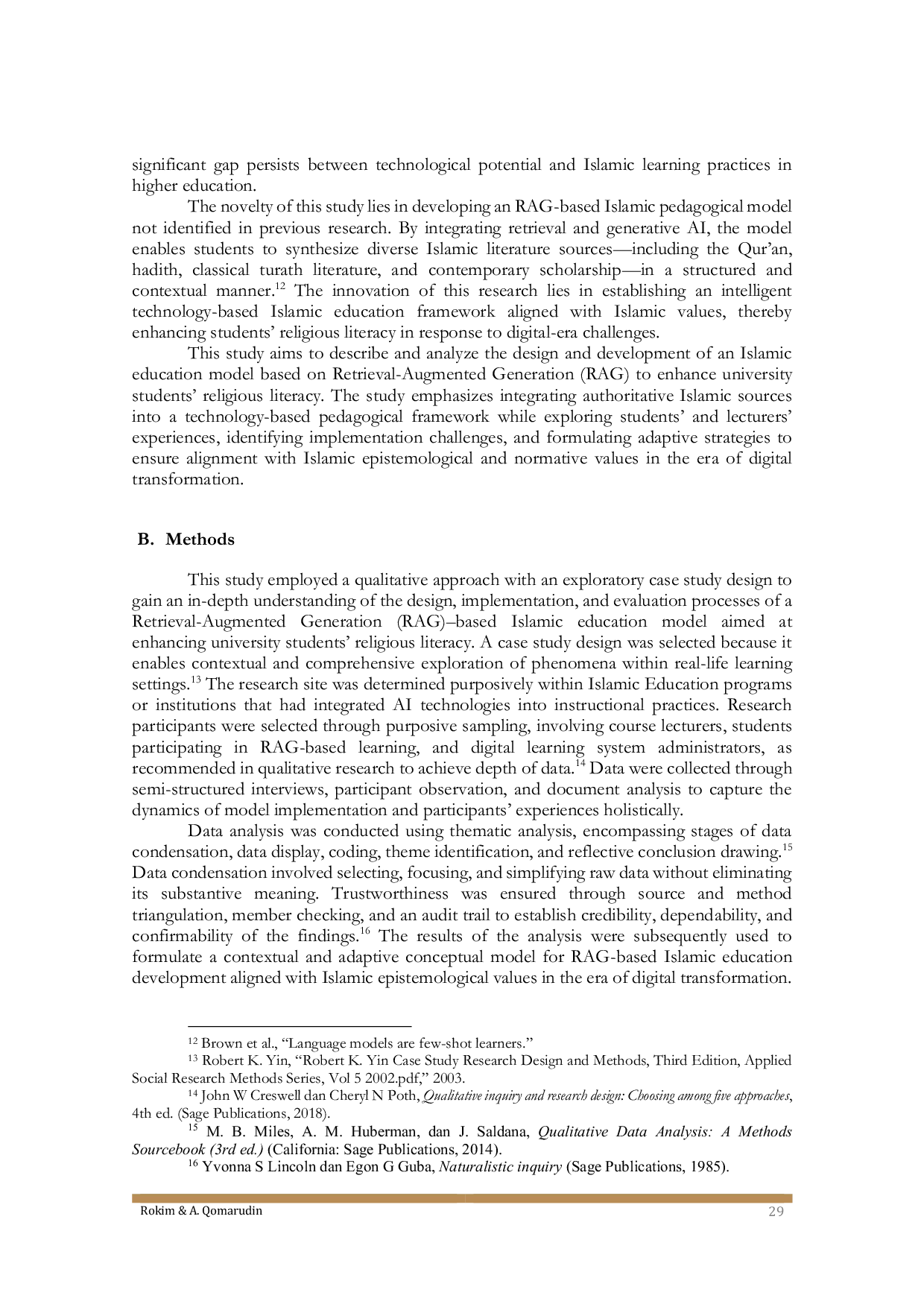 JURIS A RETRIEVAL AUGMENTED GENERATION ISLAMIC EDUCATION DEVELOPMENT MODEL TO ENHANCE STUDENTS RELIGIOUS LITERACY