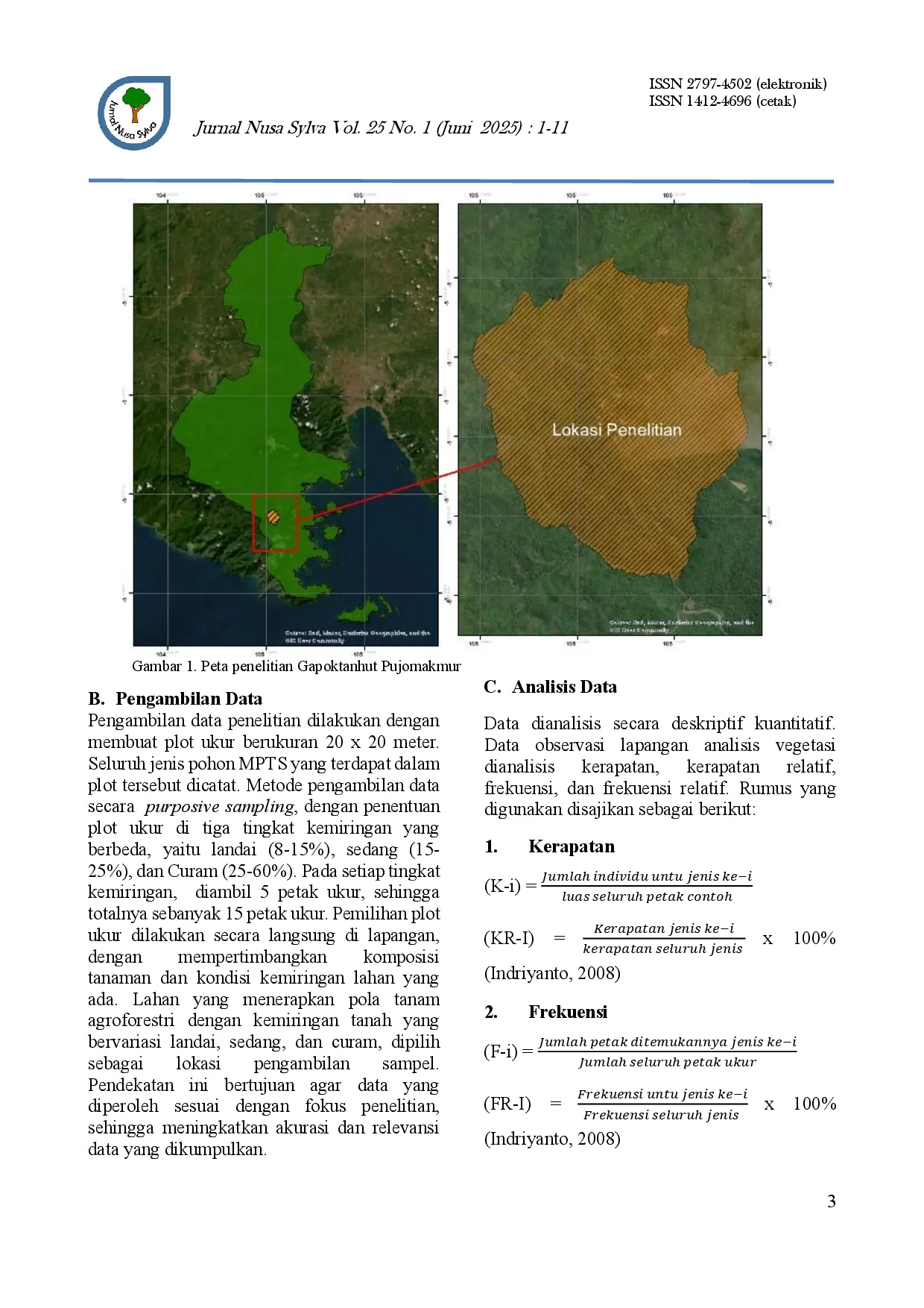 juris Variasi Dan Komposisi Tanaman Mpts Pada Lahan Agroforestri Di Tiga Kemiringan Lahan Yang Berbeda Studi Kasus Gapoktanhut Pujomakmur