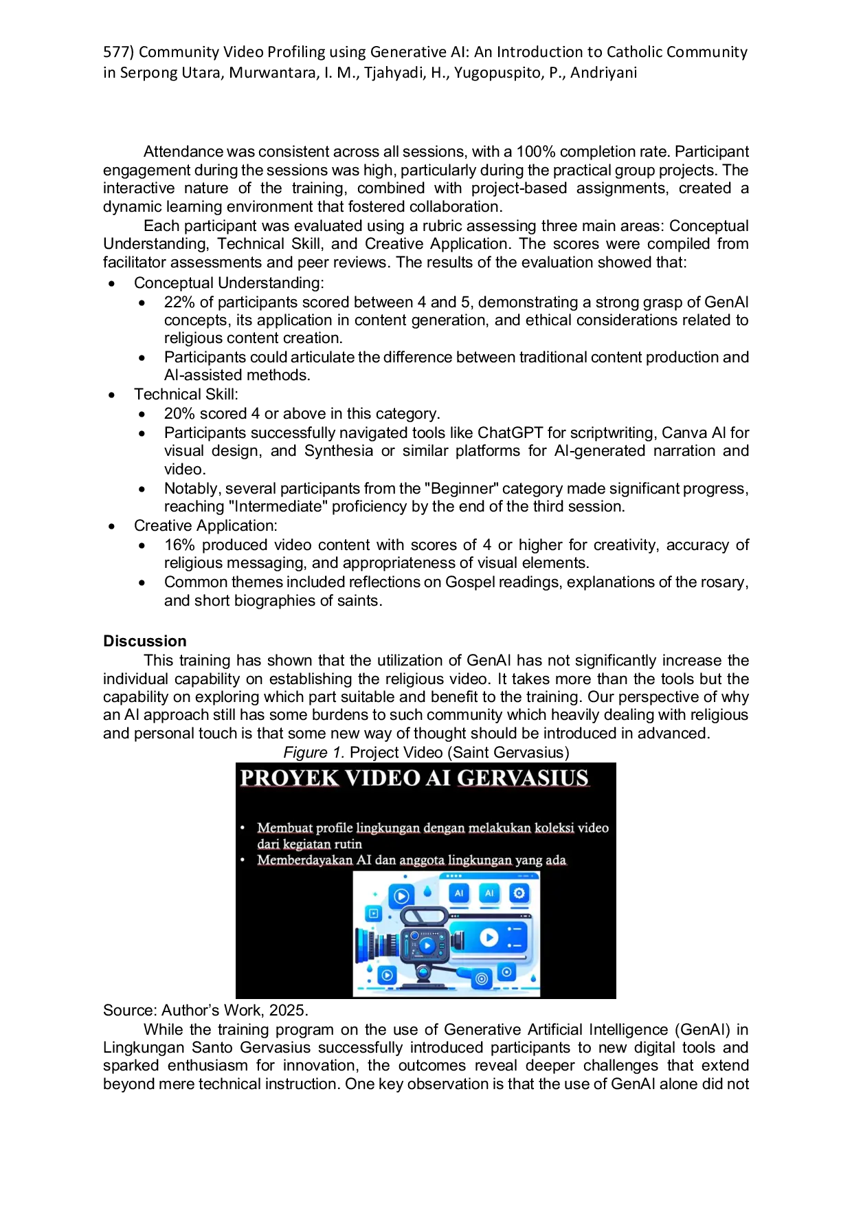 JURIS Community Video Profiling using Generative AI A Scenario Based Practical Experience to Catholic Community in Serpong Utara