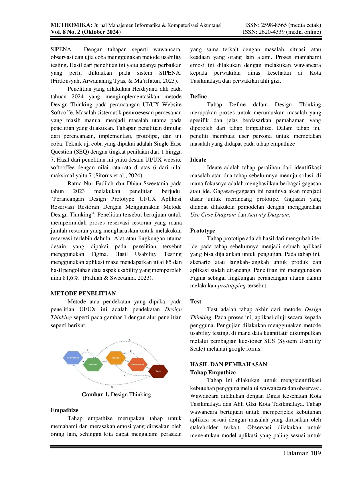 JURIS Perancangan Ui Ux Aplikasi Mobile Untuk Pencegahan Stunting Pada Anak Di Indonesia Menggunakan Metode Design Thinking