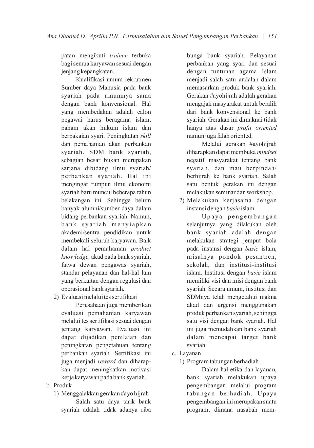 JURIS Permasalahan dan Solusi Pengembangan Perbankan Syariah di Kota Madiun