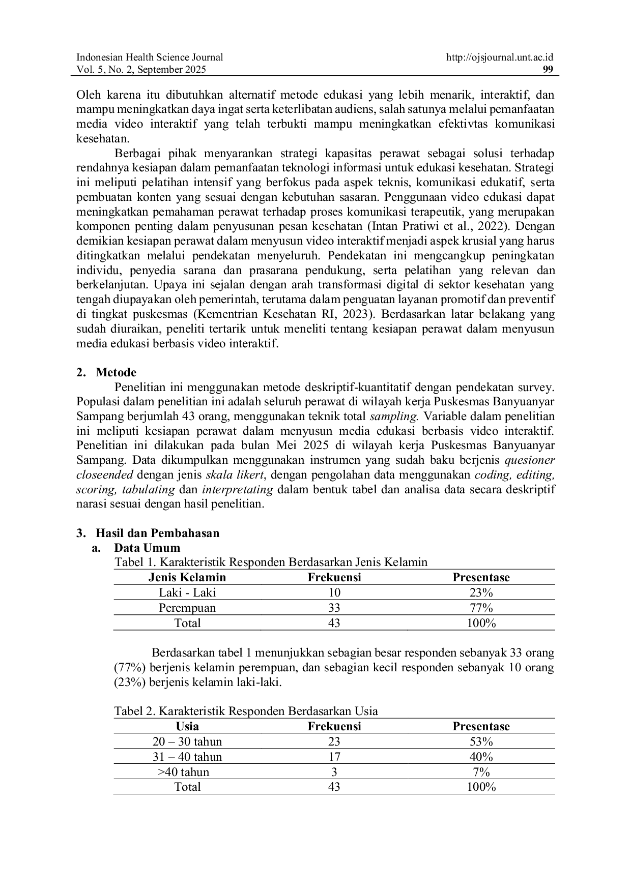 JURIS Kesiapan Perawat Dalam Menyusun Media Edukasi Berbasis Video Interaktif