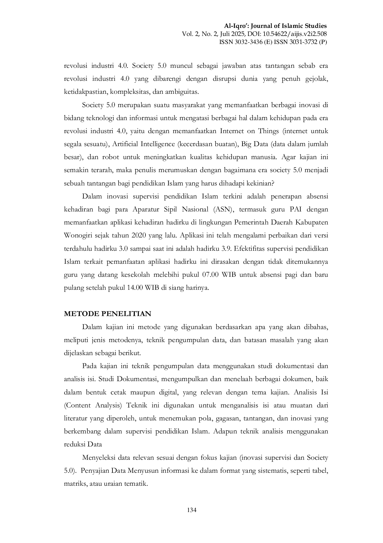 JURIS Inovasi Supervisi Pendidikan Agama Islam Di Era Teknologi Digital