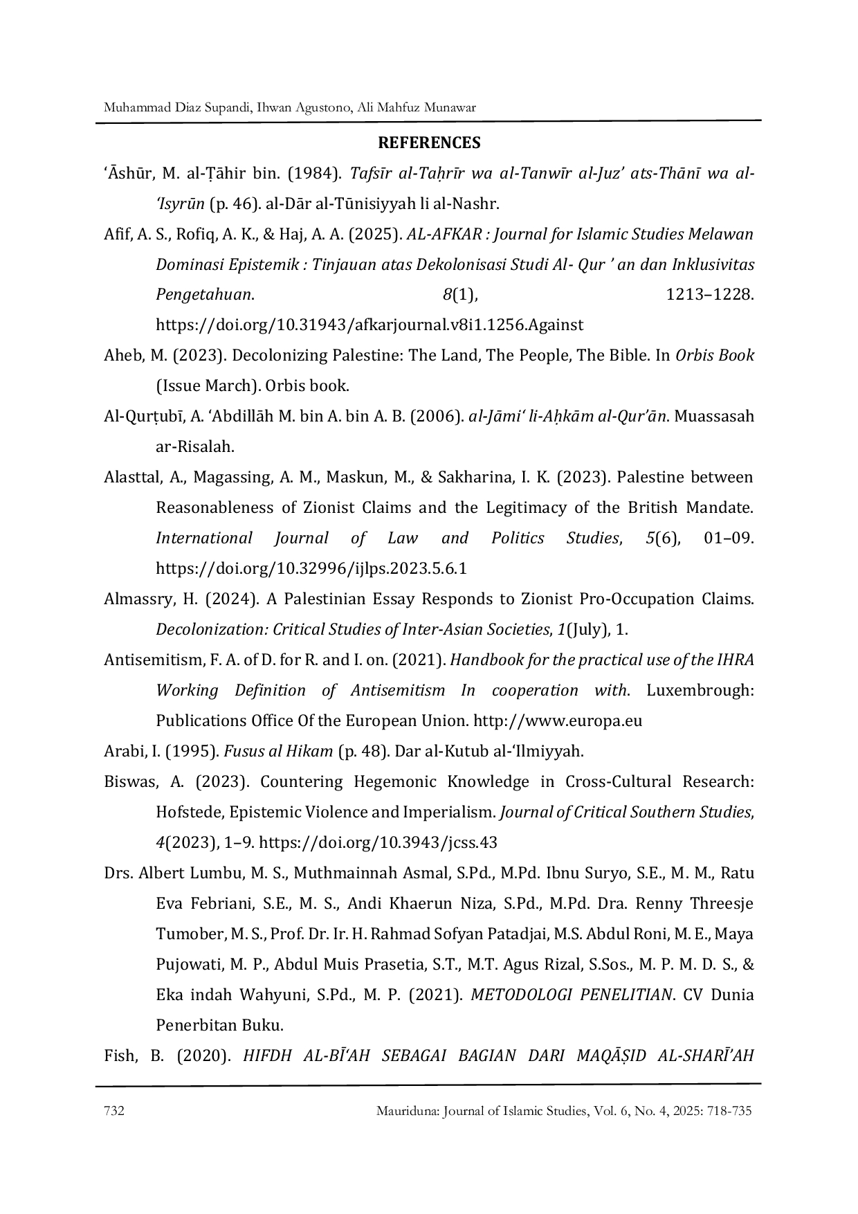 JURIS The Qur anic Counter Narrative A Systematic Literature Review on Deconstructing Zionist Territorial Claims and Establishing Epistemic Hegemony