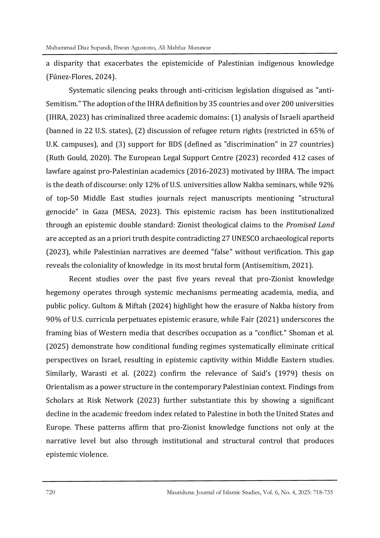 JURIS The Qur anic Counter Narrative A Systematic Literature Review on Deconstructing Zionist Territorial Claims and Establishing Epistemic Hegemony