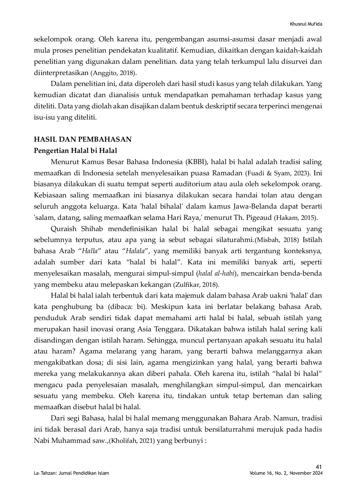 JURIS Halal bi Halal Sebagai Momentum Rekonsiliasi dan Penguatan Silaturrahmi