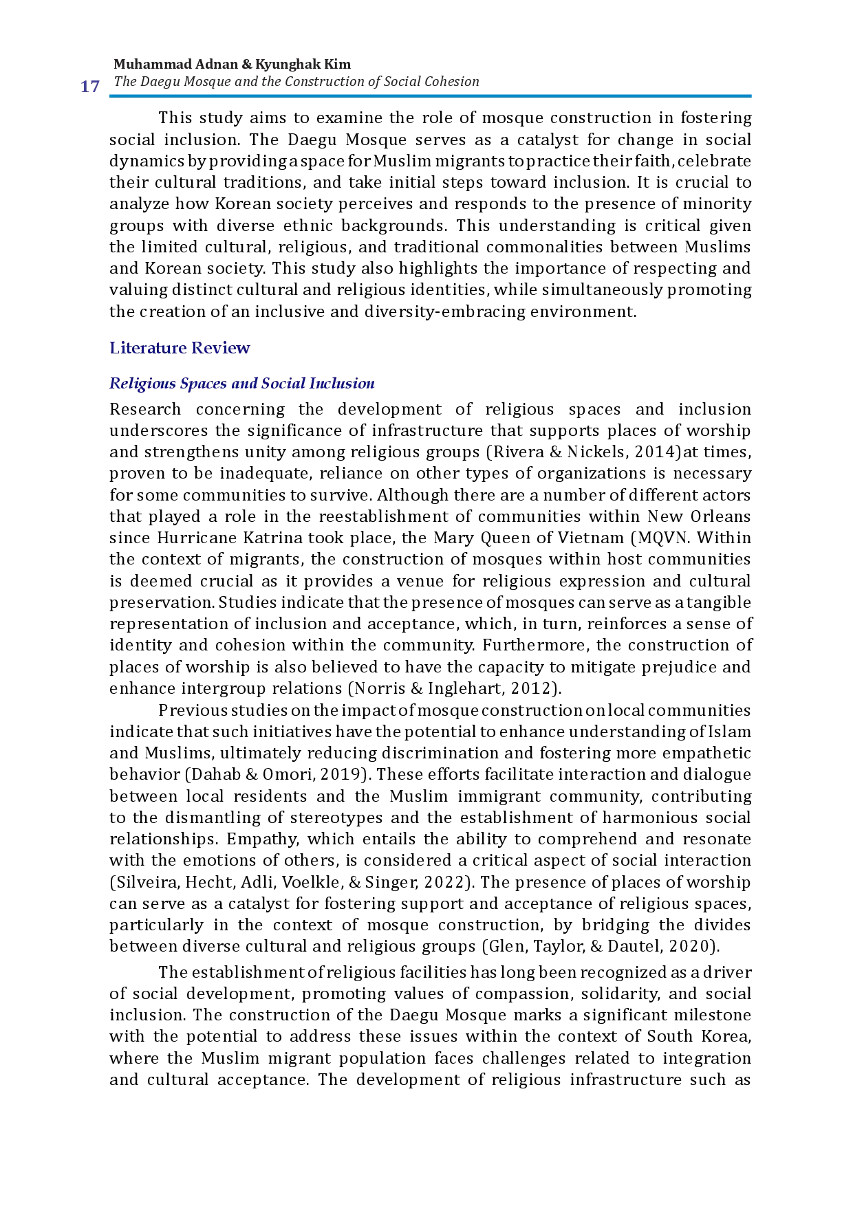 juris The Daegu Mosque and the Construction of Social Cohesion in Multicultural Korean Society