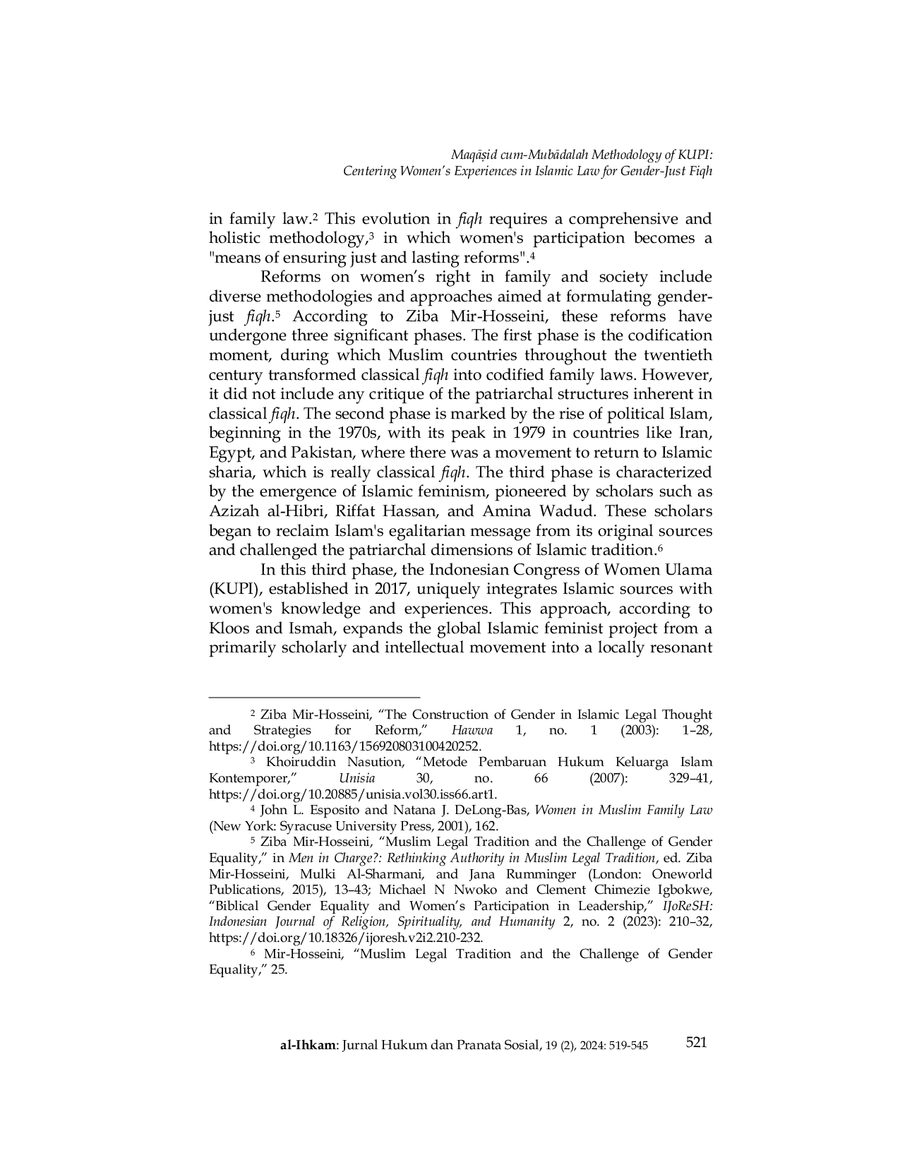 JURIS MaqAid cum MubAdalah Methodology of KUPI Centering Women s Experiences in Islamic Law for Gender Just Fiqh