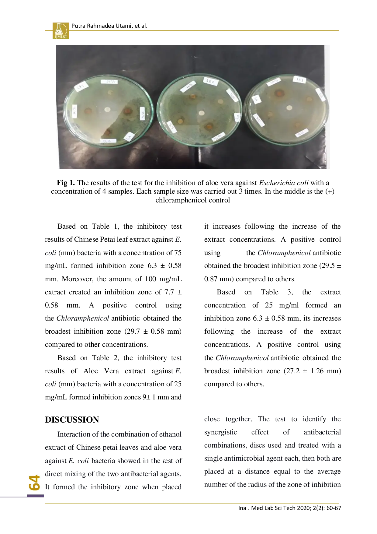 juris COMBINATION TEST OF CHINESE LEAF EXTRACT Leucaena leucocephala folium AND ALOE VERA INHIBITING GROWTH Escherichia coli