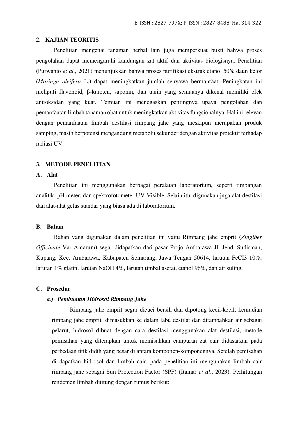 JURIS Penentuan Nilai SPF Sun Protection Factor Limbah Destilasi Rimpang Jahe Emprit Zingiber officinale Var Amarum dengan Metode Spektrofotometri UV VIS