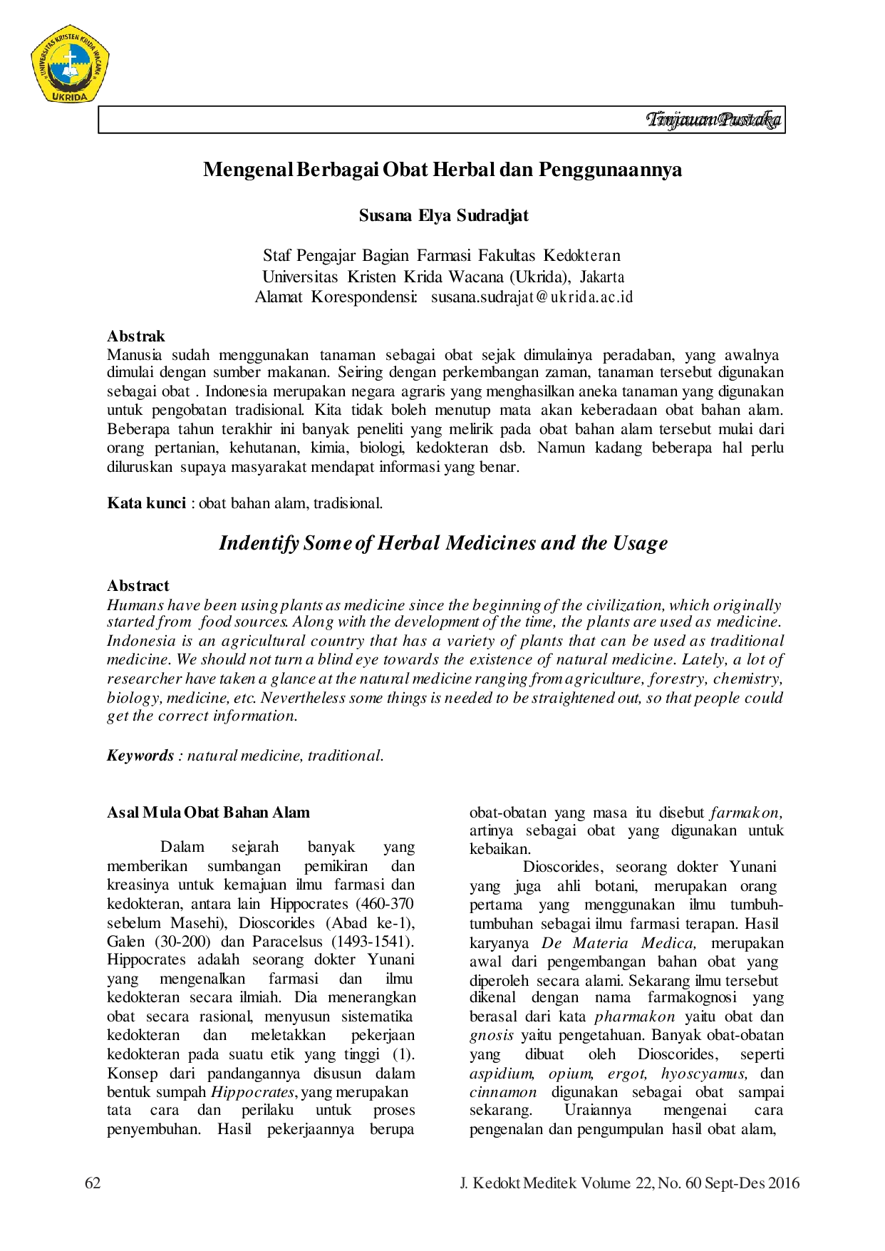 JURIS Mengenal Berbagai Obat Herbal dan Penggunaannya