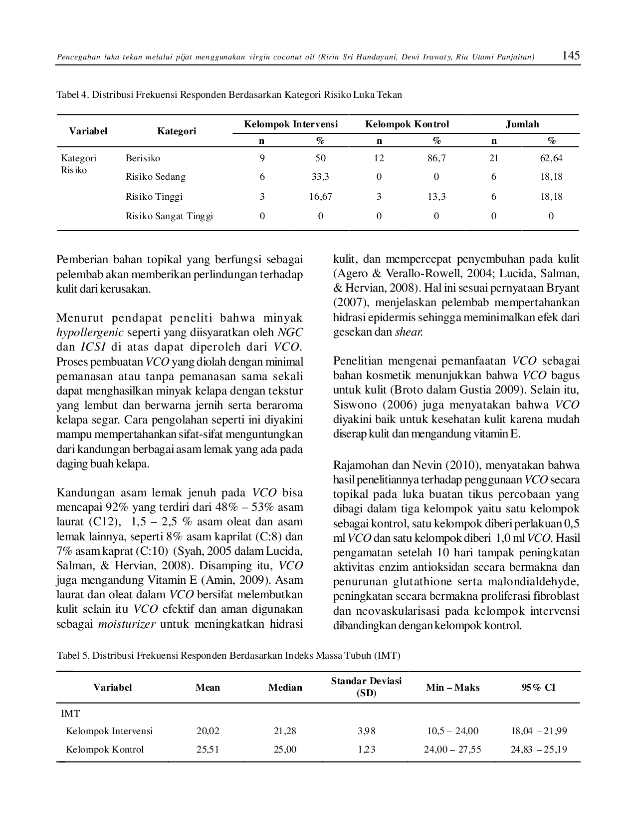 juris Pencegahan Luka Tekan Melalui Pijat Menggunakan Virgin Coconut Oil