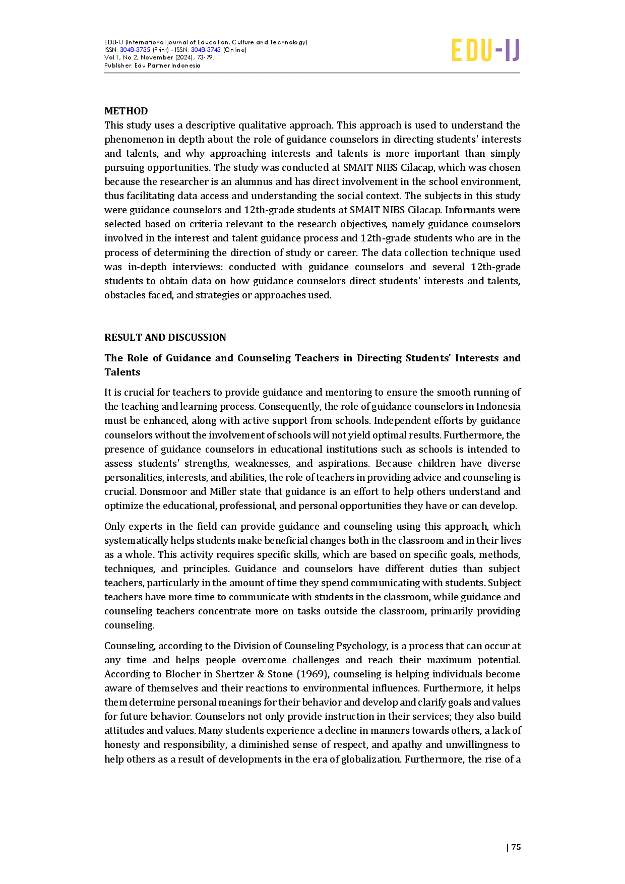 juris The Role of Guidance and Counseling Teachers in Directing the Interests and Talents