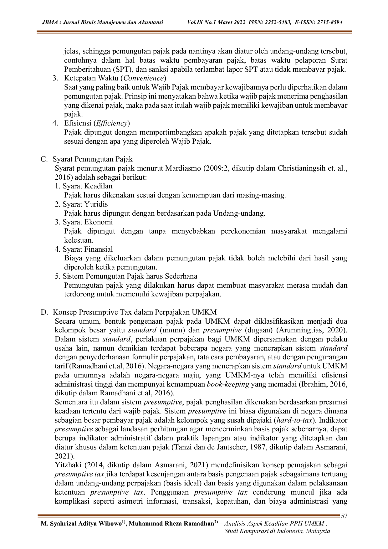 JURIS Analisis Aspek Keadilan PPH UMKM Studi Komparasi di Indonesia Malaysia dan Australia