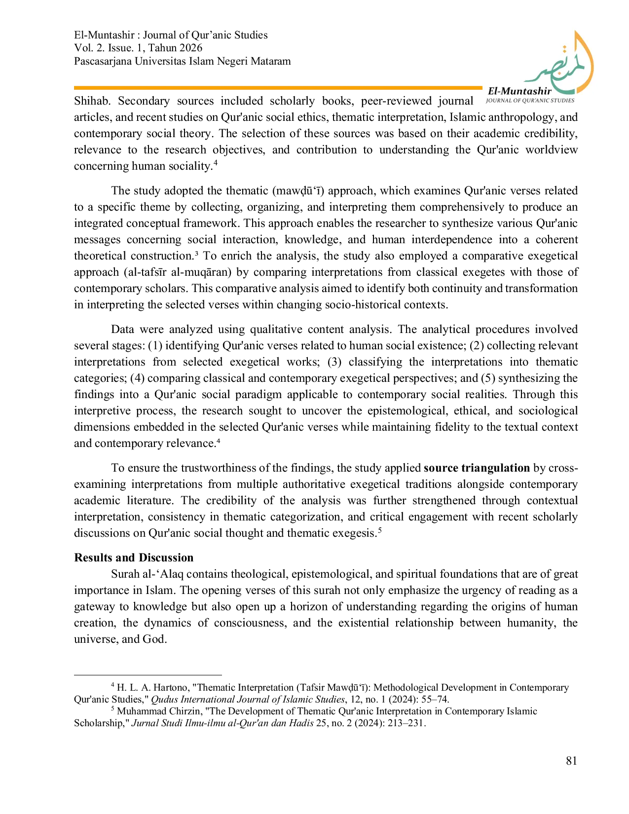 JURIS HUMANS AS SOCIAL BEINGS FROM THE PERSPECTIVE OF THE QUR AN A Thematic Exegesis of Surah Al Alaq 96 3 and Surah Az Zukhruf 43 32 and Their Application in Contemporary Social Reality