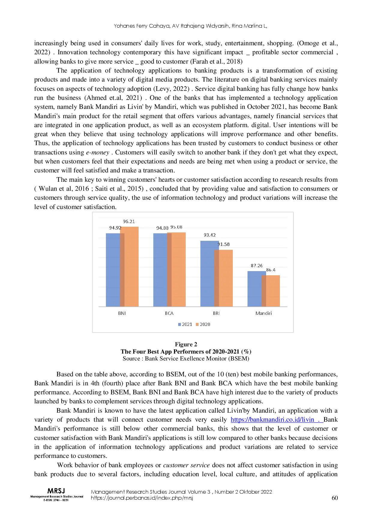 juris Customer Service Analysis Application of Technology Applications Product Variations on Customer Satisfaction Study on Livin By Mandiri K CP Jayapura Business Center Products