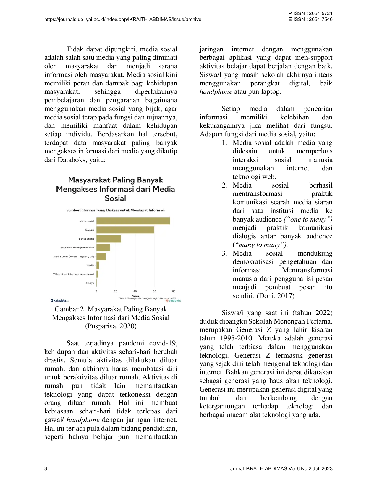 JURIS Pelatihan Penelusuran Informasi Online Melalui Media Sosial Pelatihan Kepada Siswa I SMPN 88 Jakarta Barat