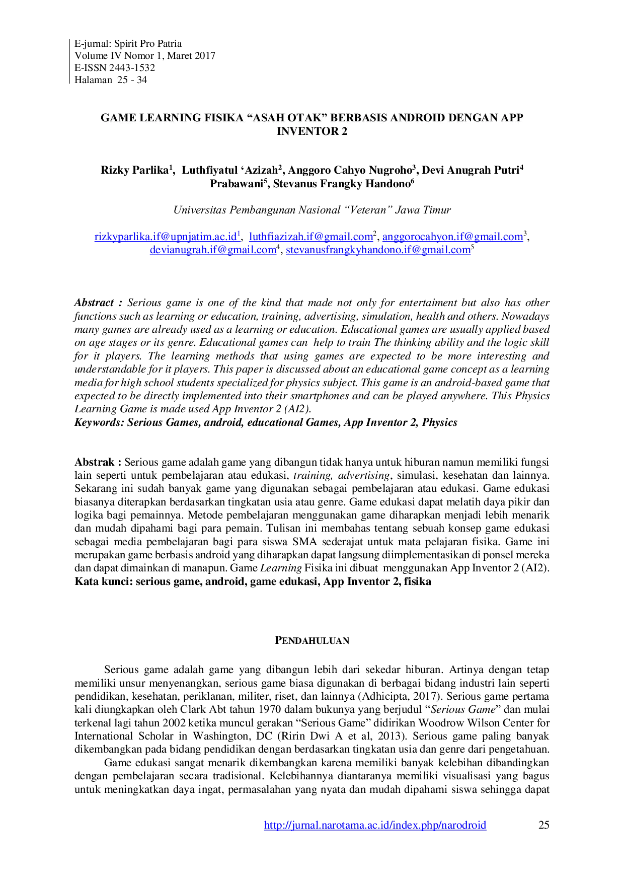 JURIS Game Learning Fisika Asah Otak Berbasis Android Dengan App Inventor 2