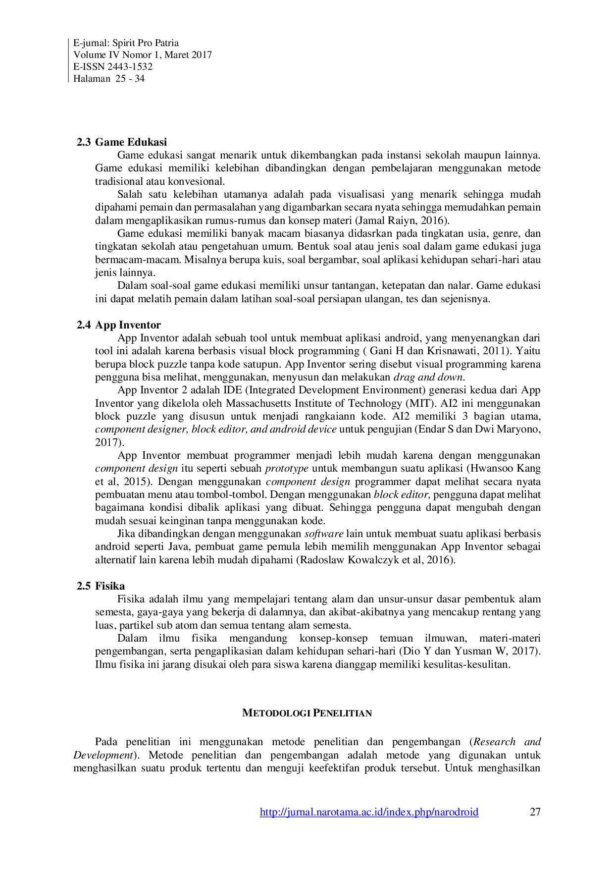 JURIS Game Learning Fisika Asah Otak Berbasis Android Dengan App Inventor 2