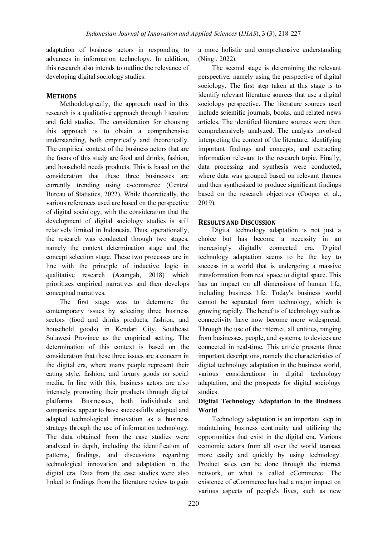 JURIS Innovation And Technological Adaptation Of Business Actors In The Digital Age A Digital Sociology Perspective