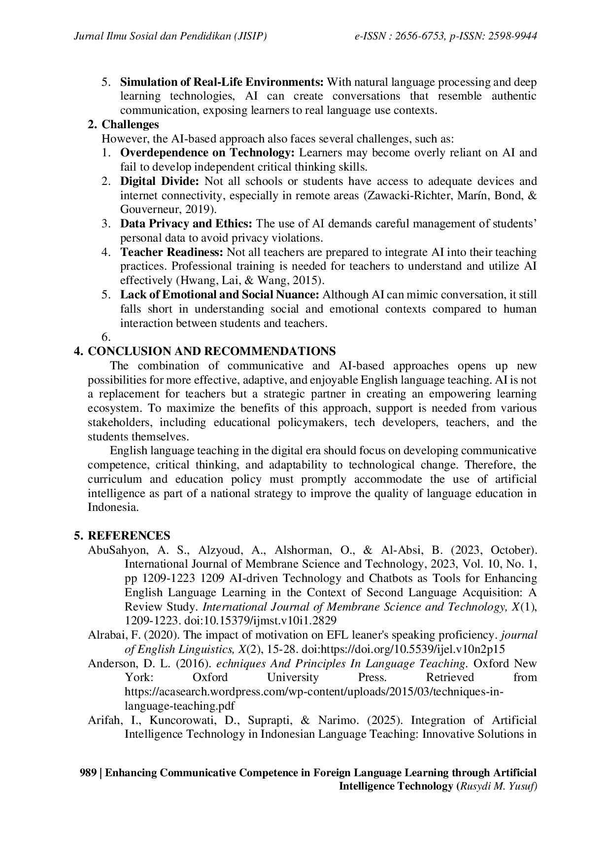 JURIS Enhancing Communicative Competence in Foreign Language Learning through Artificial Intelligence Technology