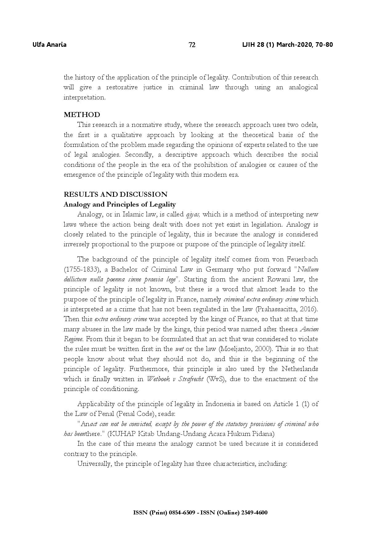juris Analogy interpretation for renewal criminal justice in Indonesia