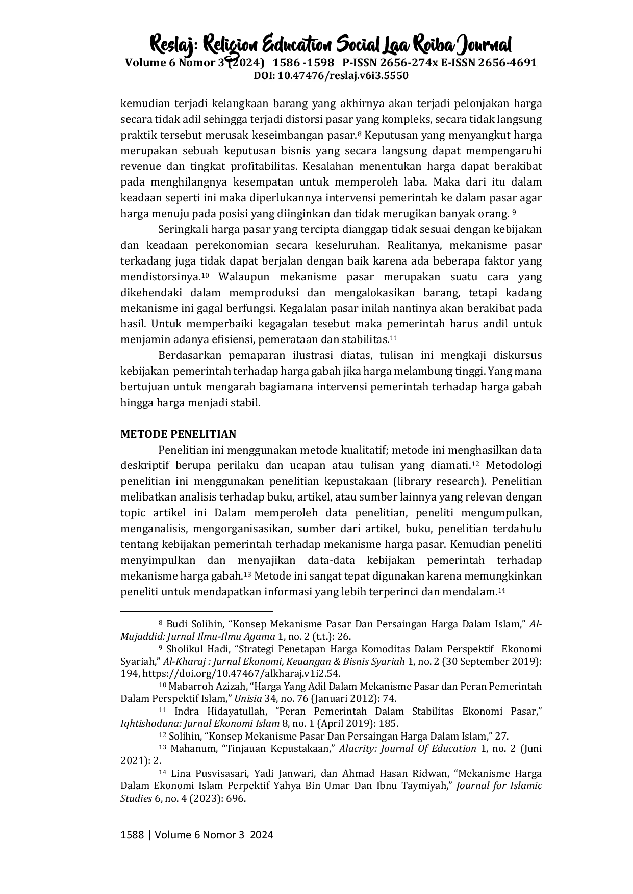 JURIS Intervensi Pemerintah terhadap Harga Gabah