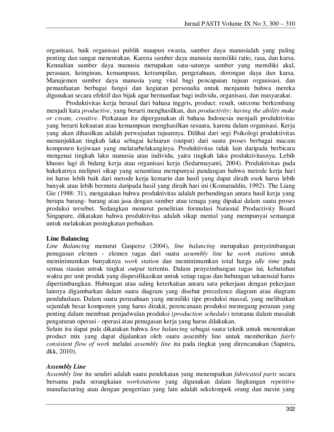 JURIS Analisa Produktivitas dan Efisiensi Kerja dengan Line Balancing pada Area Lead Connection di PTA