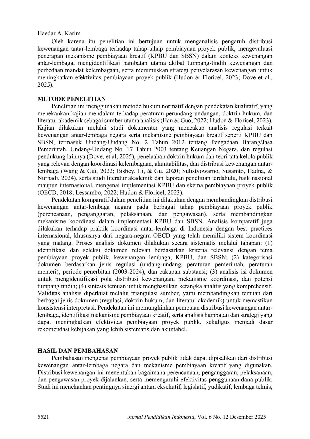 JURIS Hubungan Kewenangan Antar Lembaga Negara dalam Pembiayaan Proyek Publik di Indonesia