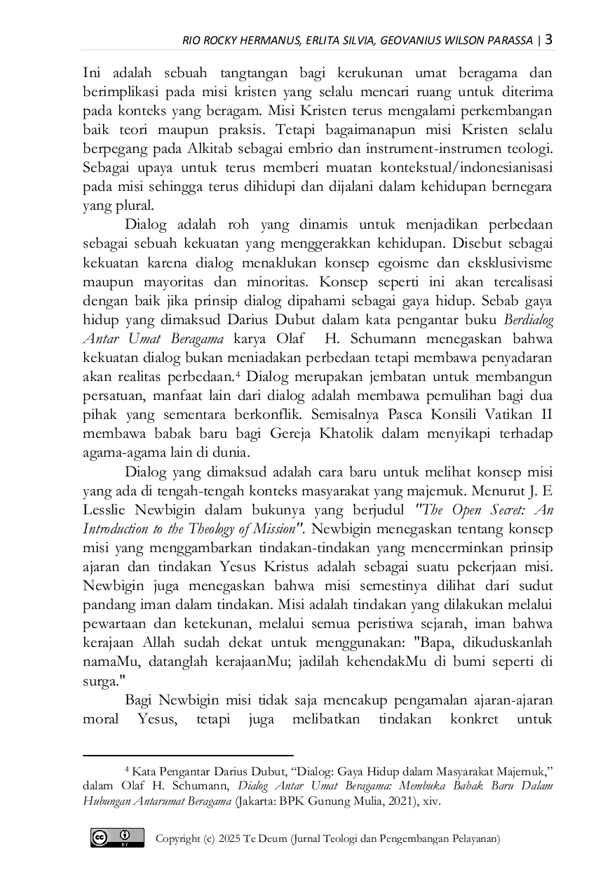 JURIS Model Penerimaan Paul F Knitter Dalam Misi Kristen untuk Keberagaman Agama