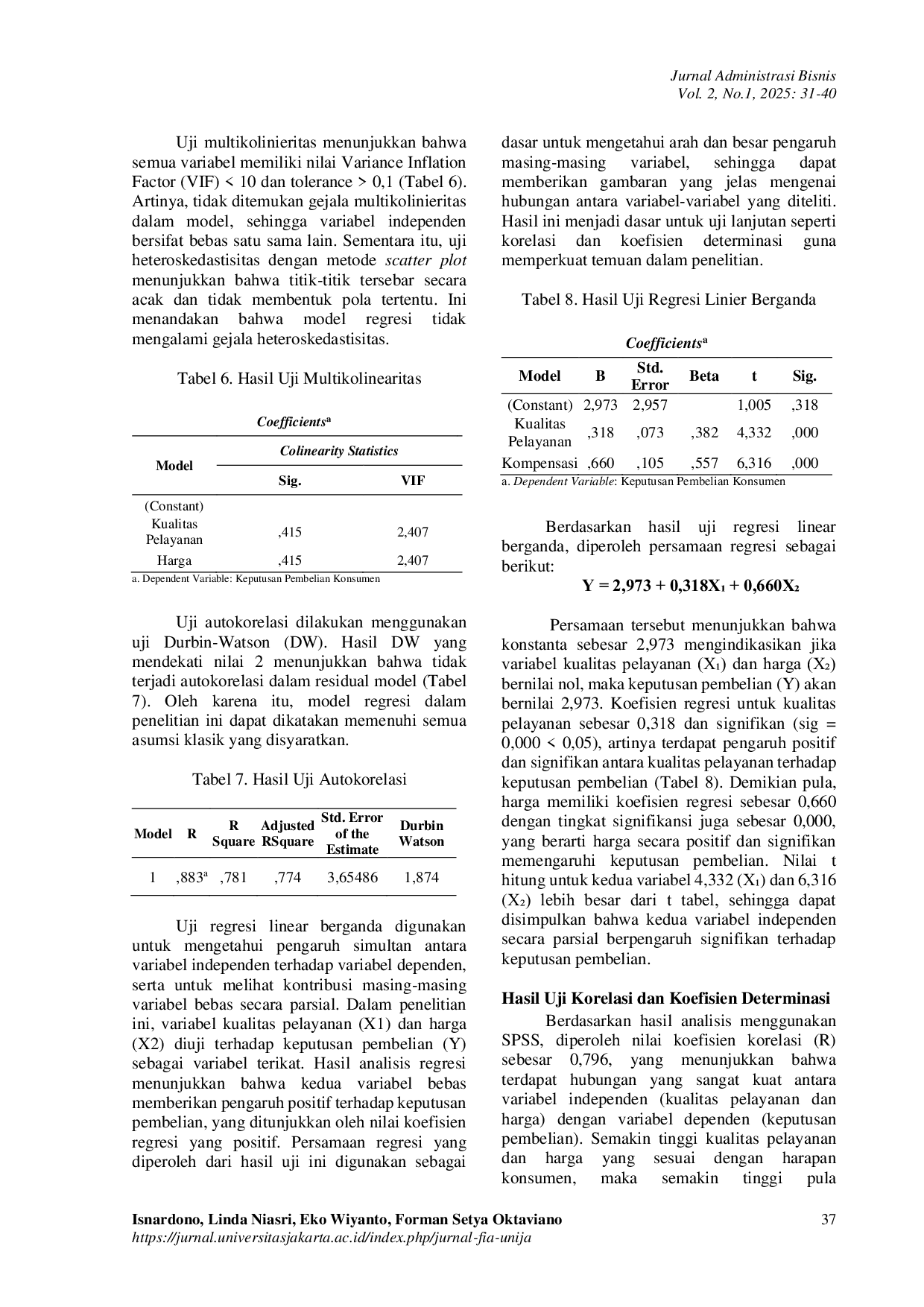 JURIS Peran Kualitas Pelayanan dan Harga dalam Membentuk Keputusan Pembelian Konsumen di Indomaret HO Pantai Indah Kapuk