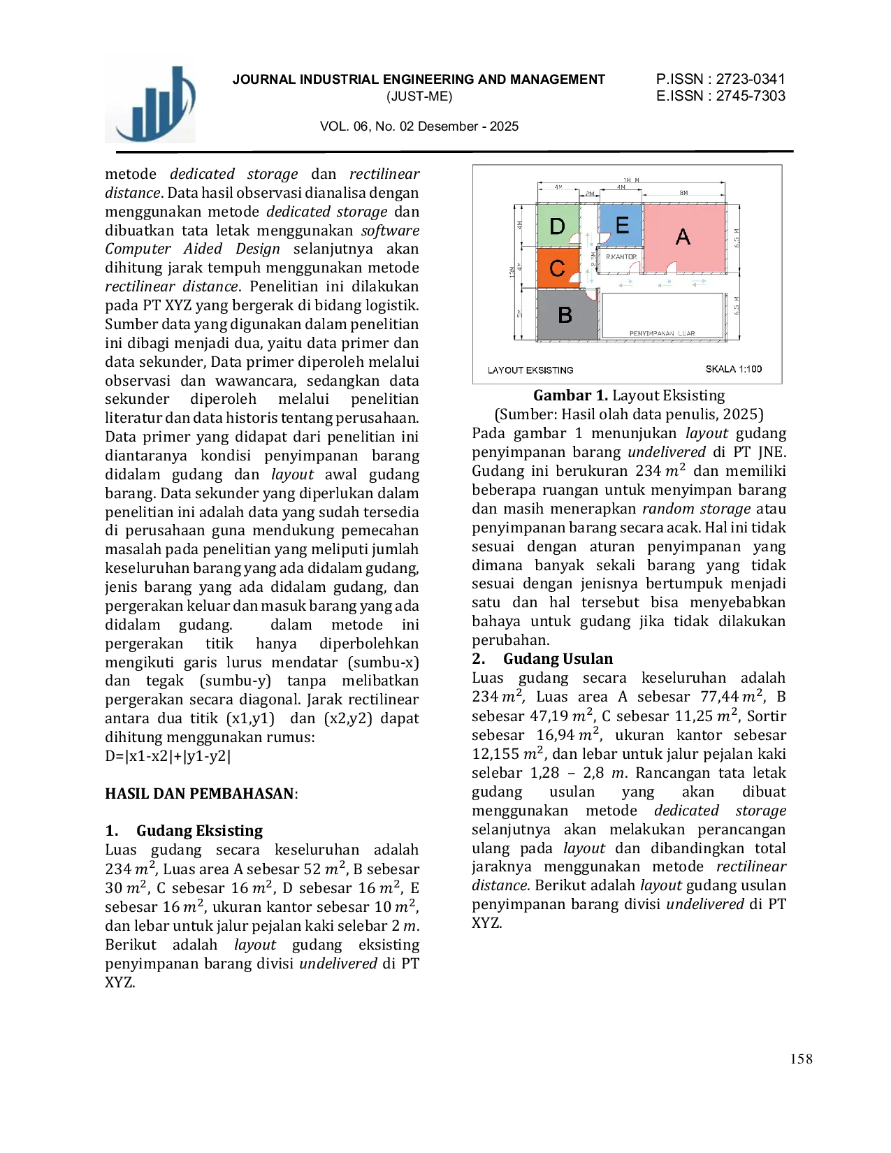 JURIS Perancangan Ulang Tata Letak Gudang Barang Dengan Menggunakan Metode Dedicated Storage