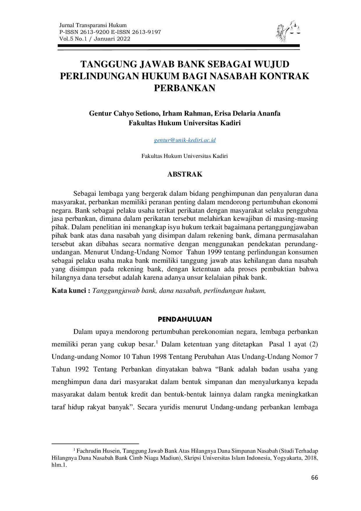 JURIS Tanggung Jawab Bank Sebagai Wujud Perlindungan Hukum Bagi Nasabah Kontrak Perbankan