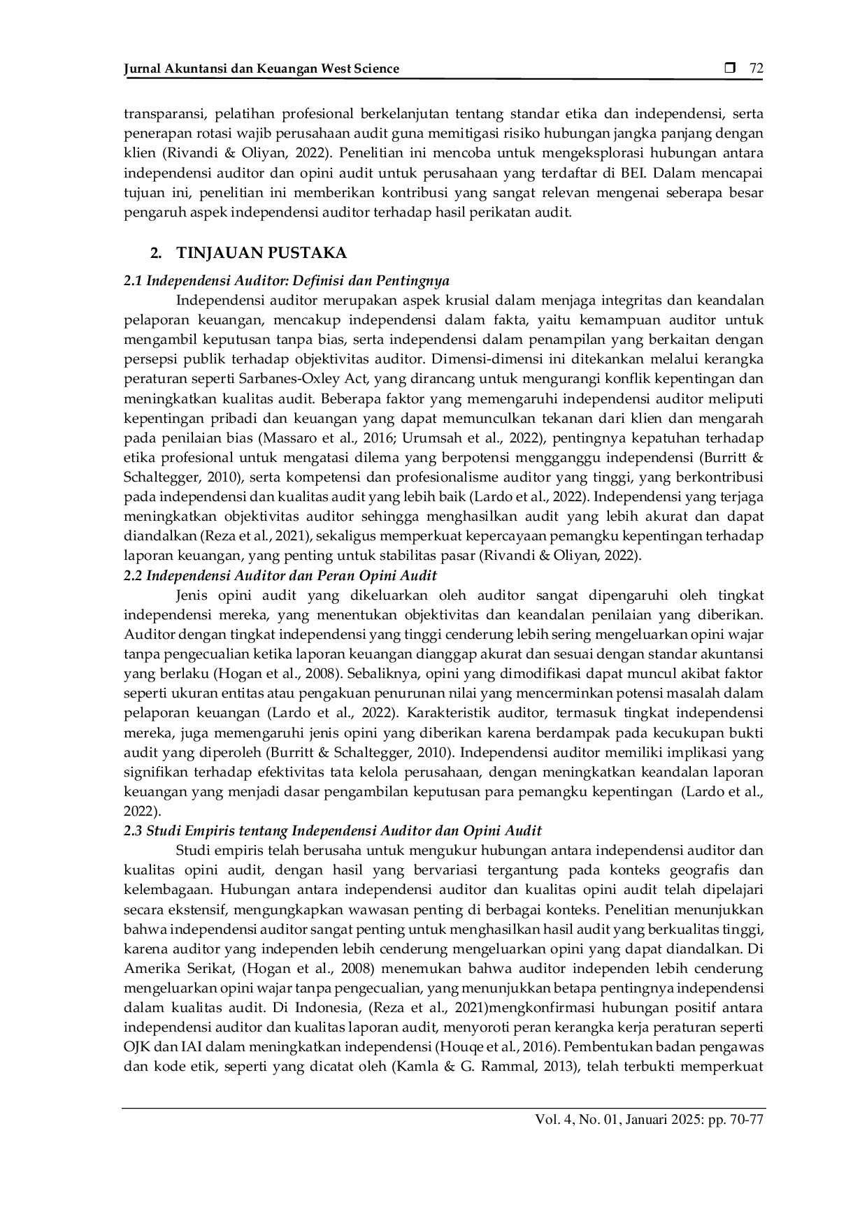 JURIS Pengaruh Independensi Auditor terhadap Opini Audit pada Perusahaan Terdaftar di BEI