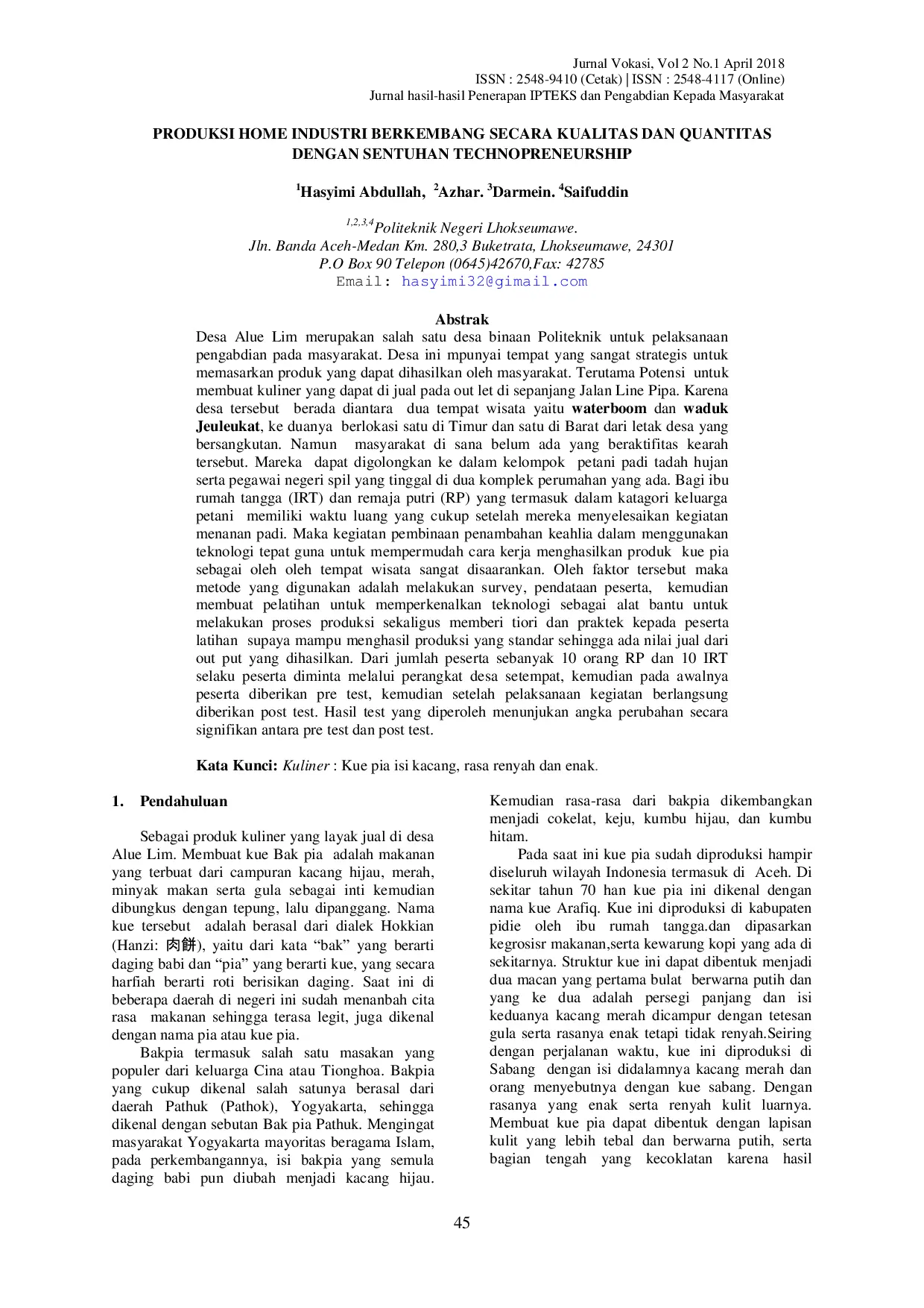 JURIS Produksi Home Industri Berkembang Secara Kualitas Dan Quantitas Dengan Sentuhan Technopreneurship