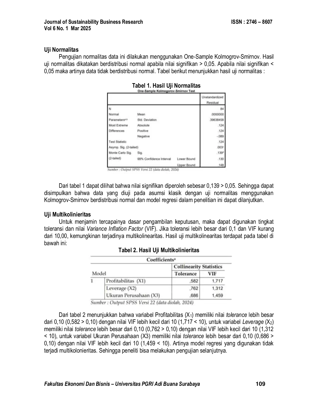 JURIS Pengaruh Profitabilitas Leverage dan Ukuran Perusahaan Terhadap Nilai Perusahaan pada Perusahaan Sektor Keuangan Terindeks LQ45 yang terdaftar di Bursa Efek Indonesia Periode 2021 2023