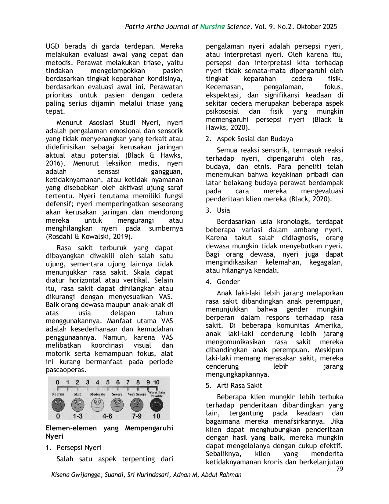 JURIS Manajemen Nyeri Perawat Dengan Intensitas Nyeri Pada Pasien Cidera Di IGD Rsud Labuang Baji Makassar