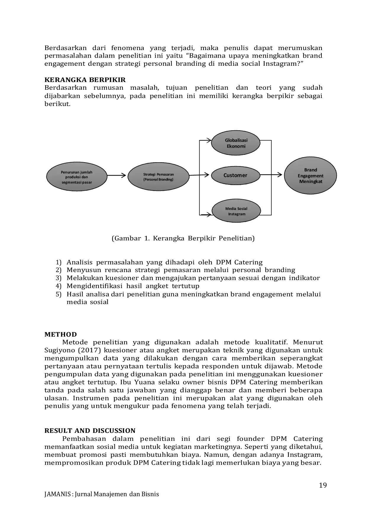 JURIS Upaya Meningkatkan Customer Engagement Melalui Media Sosial Instagram Dengan Strategi Personal Branding