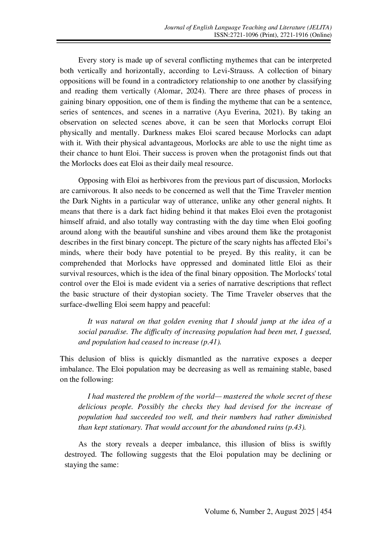 JURIS Examining Child Oppression in H G Wells The Time Machine Through Structural Analysis