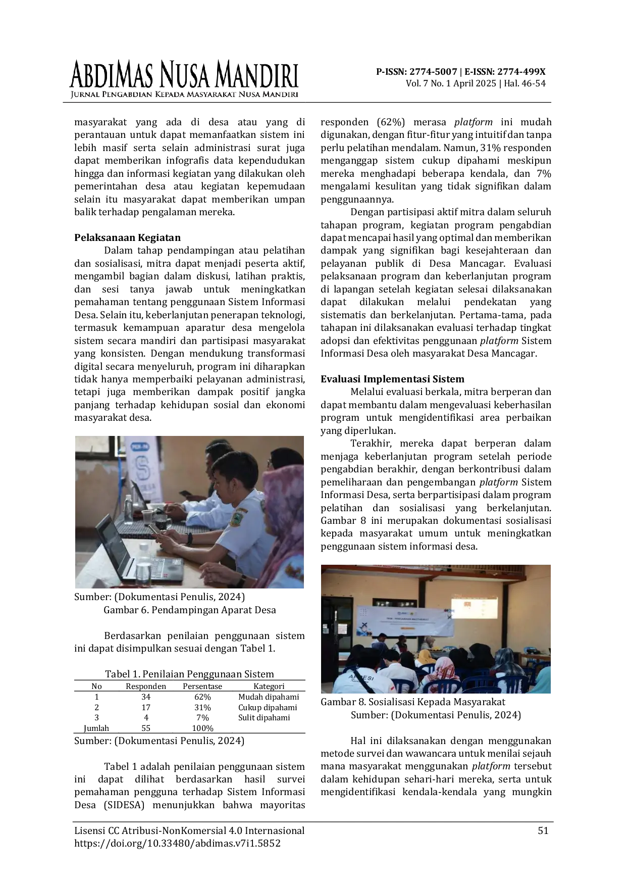 JURIS Implementasi Platform Sistem Informasi Desa SIDESA Dalam Pengukuhan Sistem Pelayanan Administrasi Dan Kependudukan Digital