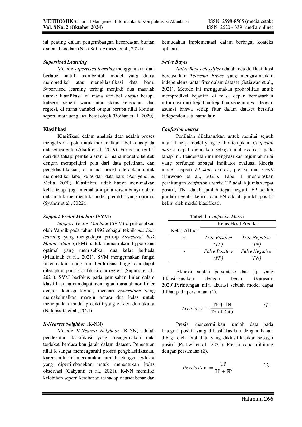 JURIS Klasifikasi Berisiko Stunting Pada Balita Perbandingan K Nearest Neighbor Na ve Bayes Support Vector Machine