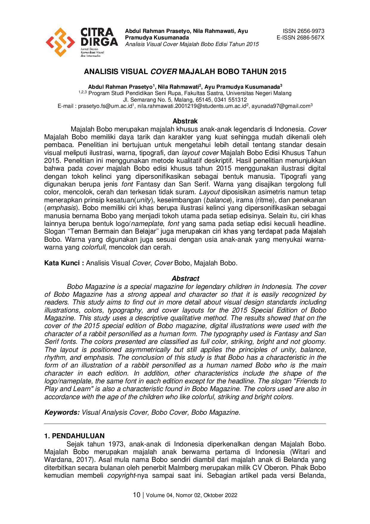 juris Analisis Visual Cover Majalah Bobo Tahun 2015