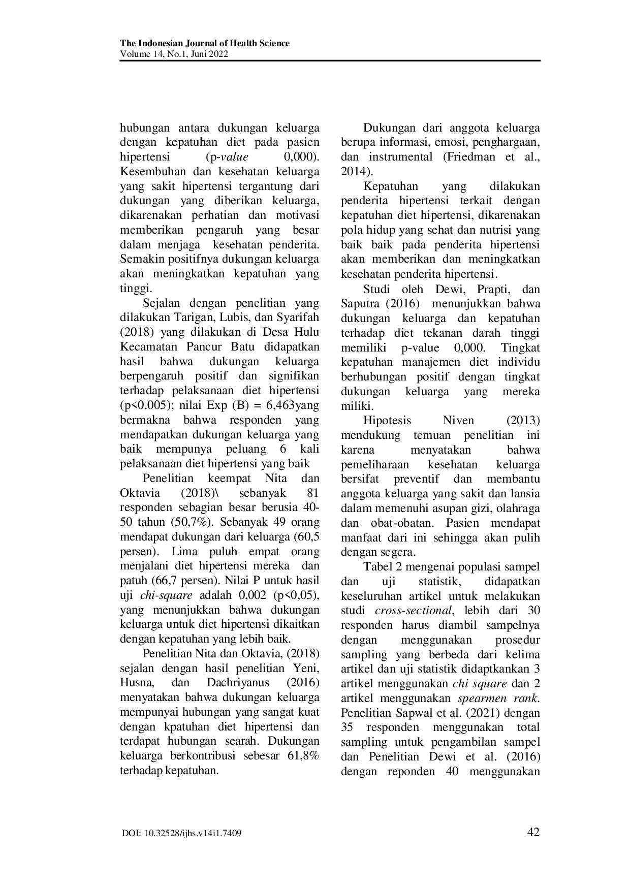 JURIS Literature Review Hubungan Dukungan Keluarga dengan Kepatuhan Diet Hipertensi