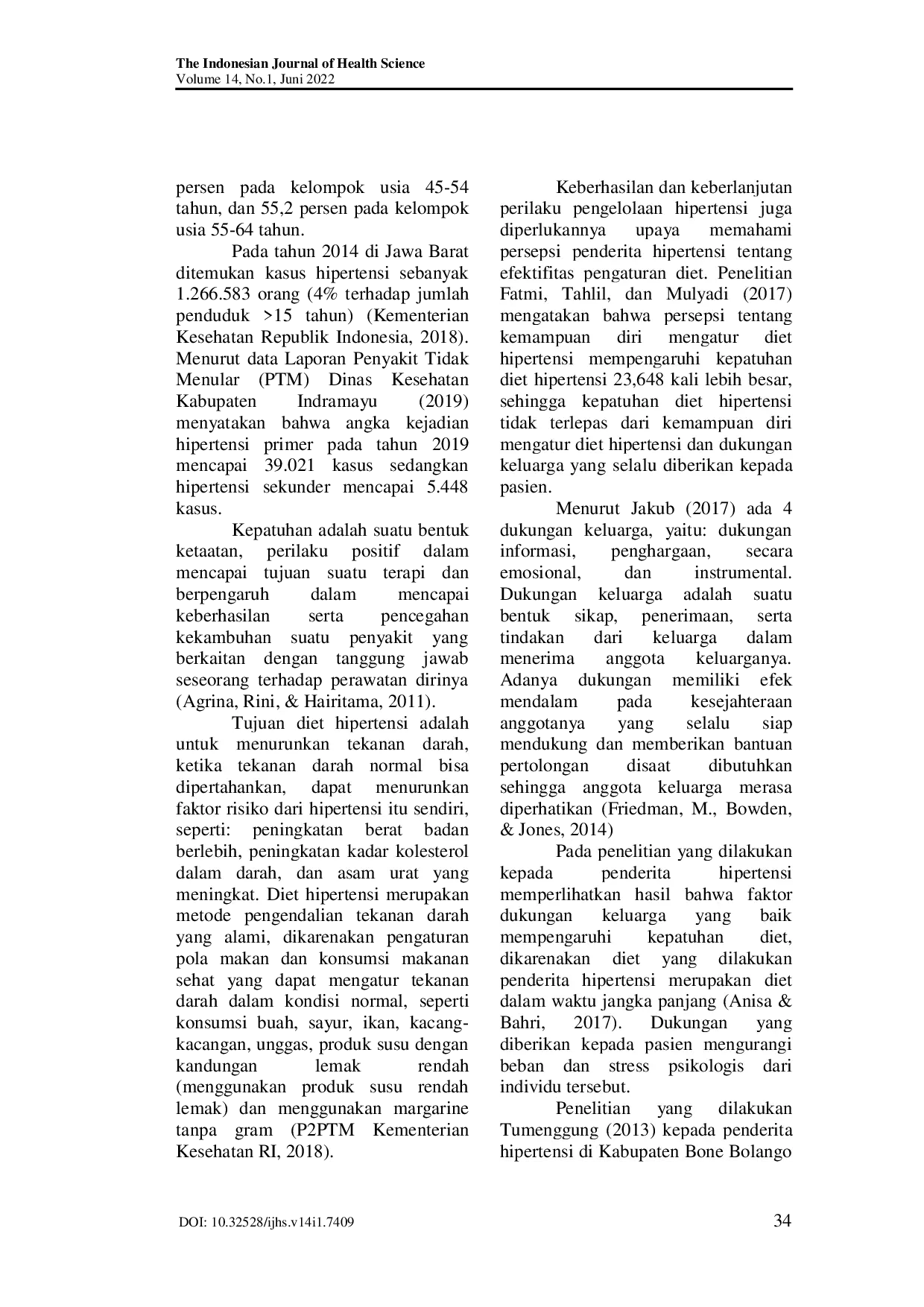 JURIS Literature Review Hubungan Dukungan Keluarga dengan Kepatuhan Diet Hipertensi