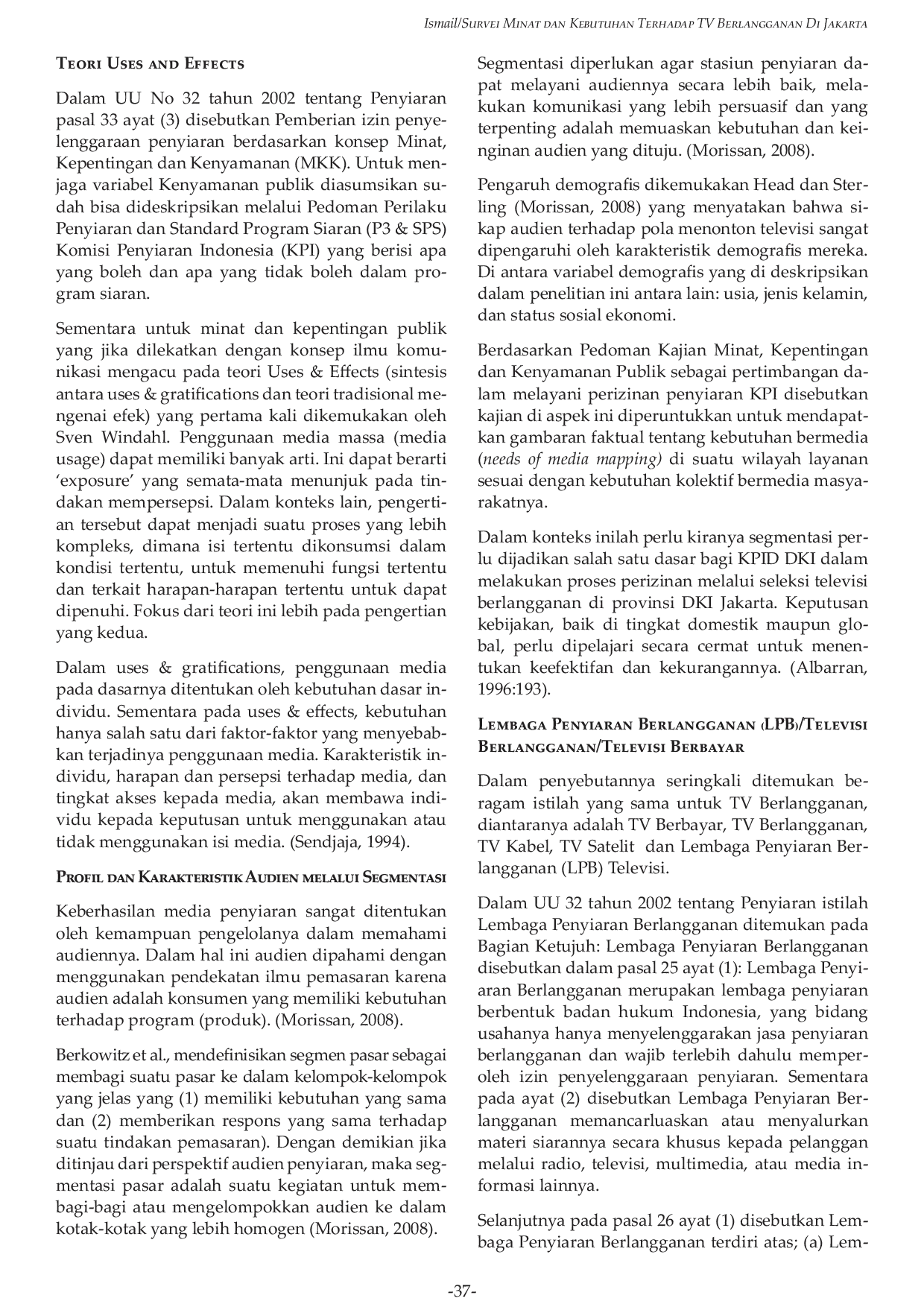 JURIS Survei Minat dan Kebutuhan Terhadap TV Berlangganan Di Jakarta