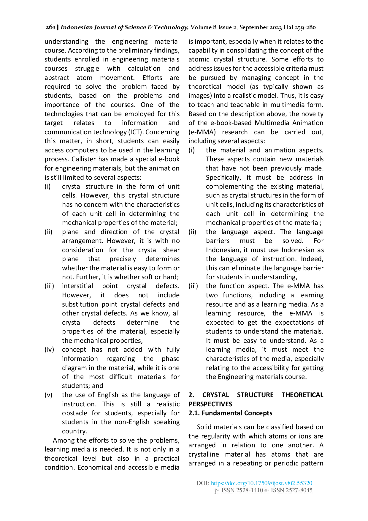 juris E book Multimedia Animation Implementation on Concept Mastery and Problem Solving Skills of Crystal Structure Subjects in Engineering Materials Course
