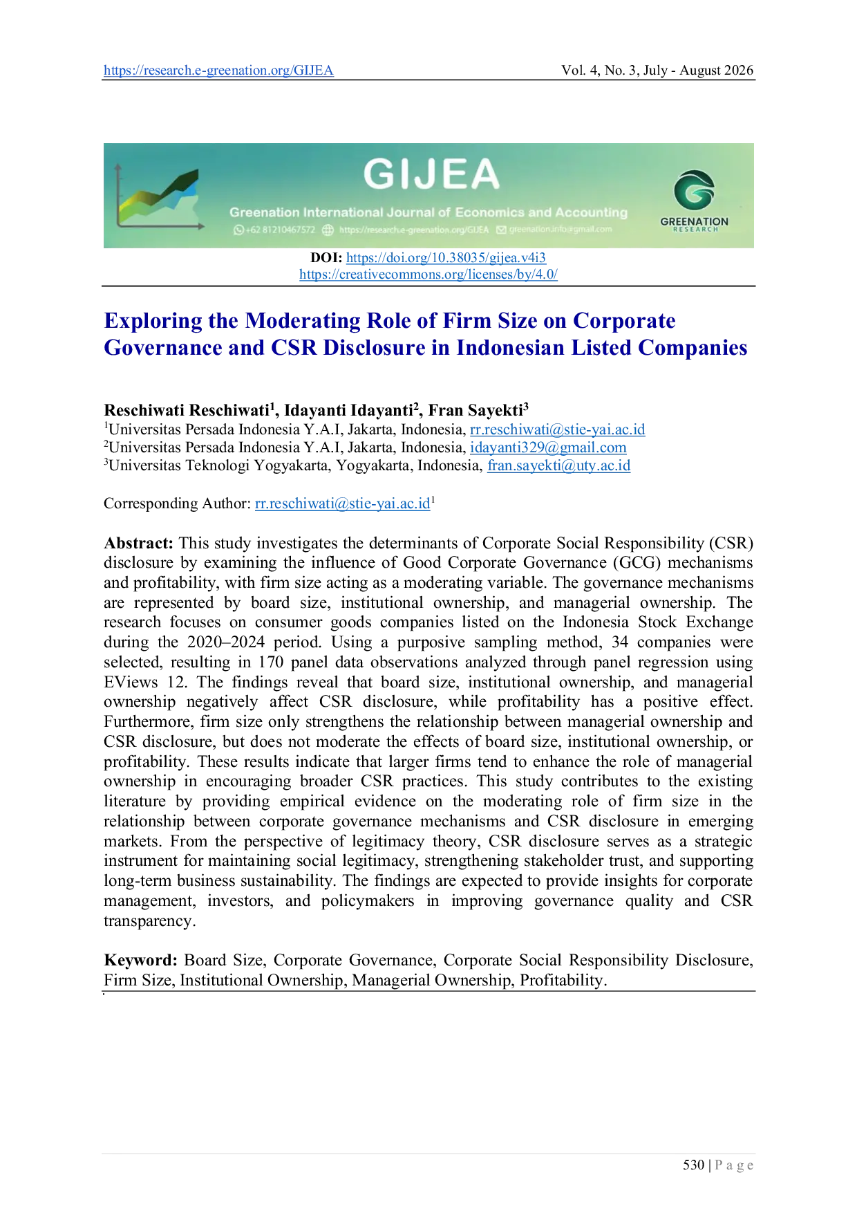 JURIS Exploring the Moderating Role of Firm Size on Corporate Governance and CSR Disclosure in Indonesian Listed Companies